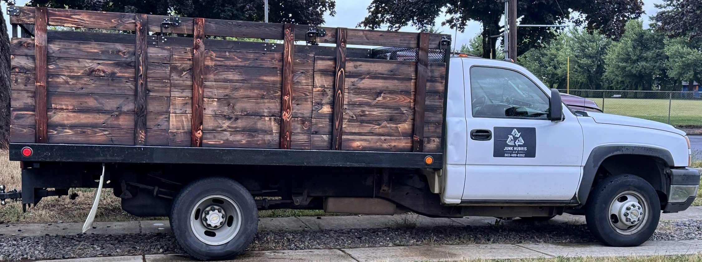 Junk Hubris truck ready for construction debris removal in Portland Metro area