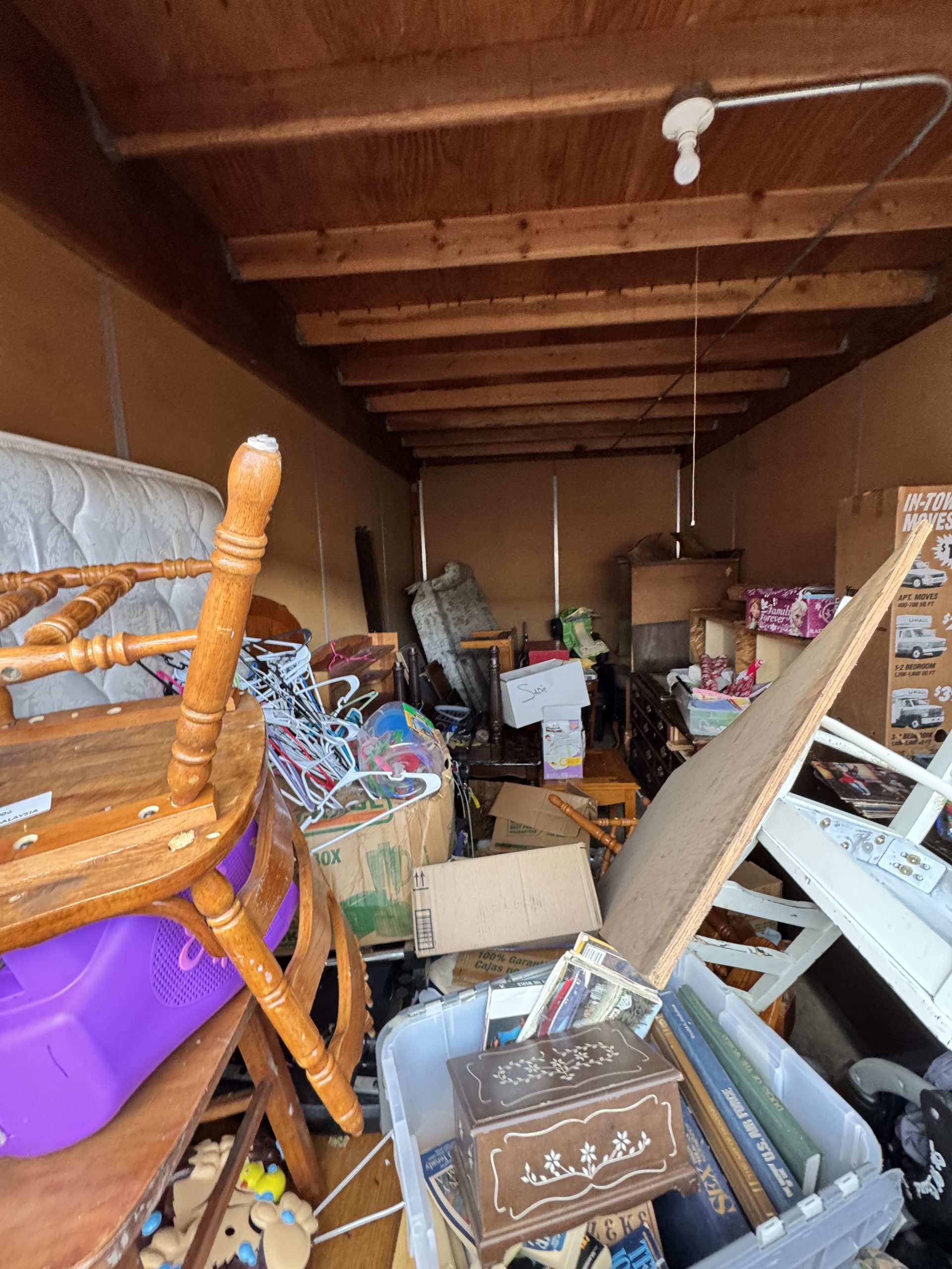 Storage unit full of items ready for professional cleanout in Portland